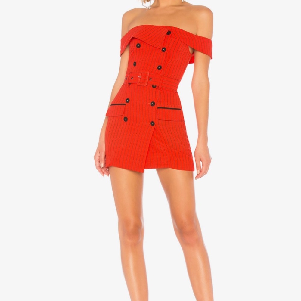 Revolve Cyrus Suit Dress in Red & Black